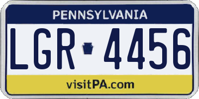 PA license plate LGR4456