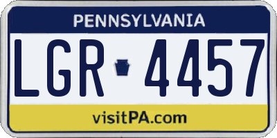 PA license plate LGR4457
