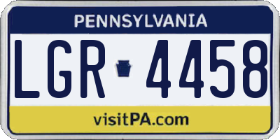 PA license plate LGR4458