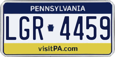 PA license plate LGR4459