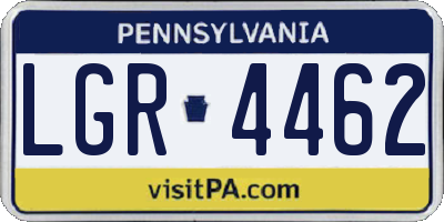 PA license plate LGR4462
