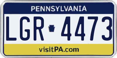 PA license plate LGR4473