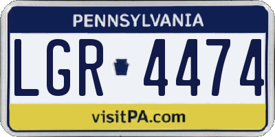 PA license plate LGR4474