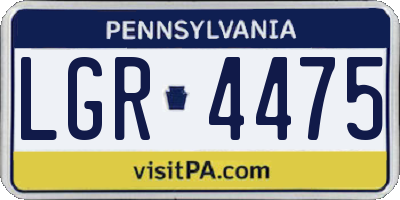 PA license plate LGR4475