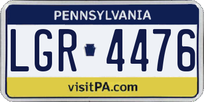 PA license plate LGR4476
