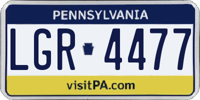 PA license plate LGR4477