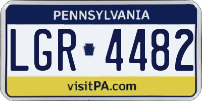 PA license plate LGR4482