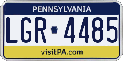 PA license plate LGR4485