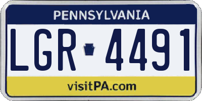 PA license plate LGR4491