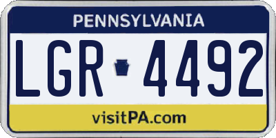 PA license plate LGR4492