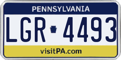 PA license plate LGR4493