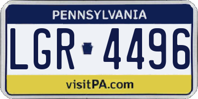 PA license plate LGR4496