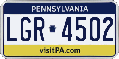 PA license plate LGR4502