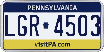 PA license plate LGR4503