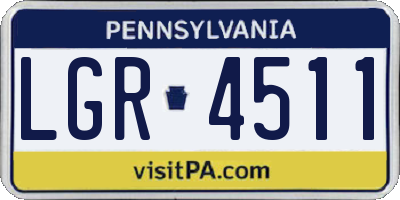 PA license plate LGR4511