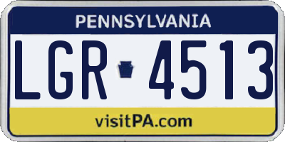 PA license plate LGR4513