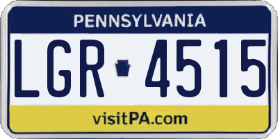 PA license plate LGR4515
