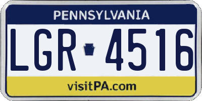PA license plate LGR4516