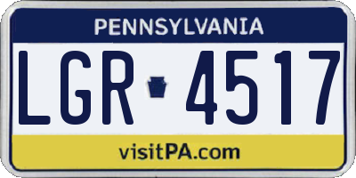 PA license plate LGR4517
