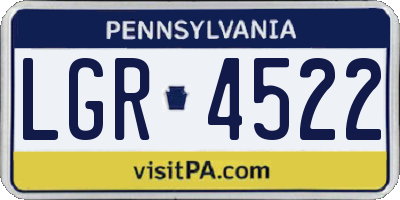 PA license plate LGR4522