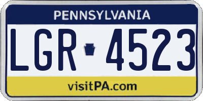 PA license plate LGR4523