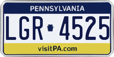 PA license plate LGR4525
