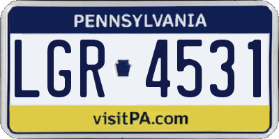PA license plate LGR4531