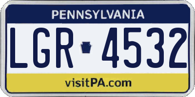 PA license plate LGR4532