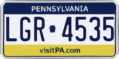 PA license plate LGR4535