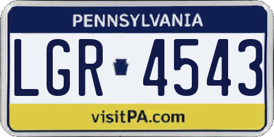 PA license plate LGR4543
