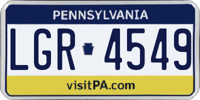 PA license plate LGR4549