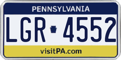 PA license plate LGR4552