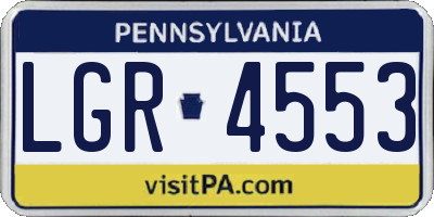 PA license plate LGR4553