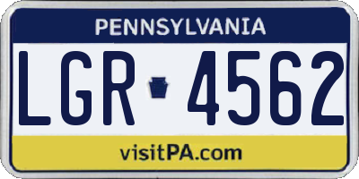 PA license plate LGR4562