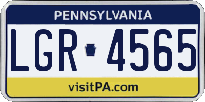 PA license plate LGR4565