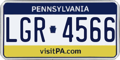 PA license plate LGR4566