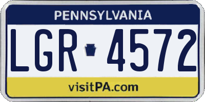 PA license plate LGR4572