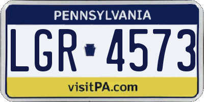 PA license plate LGR4573