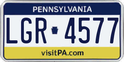 PA license plate LGR4577
