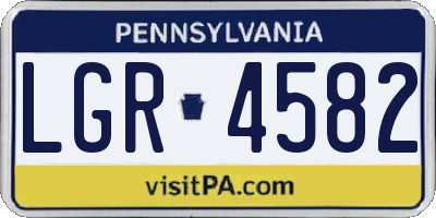 PA license plate LGR4582