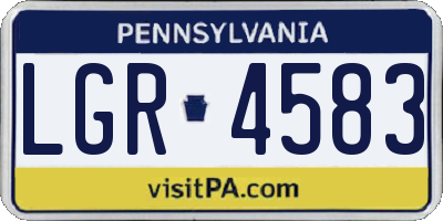 PA license plate LGR4583