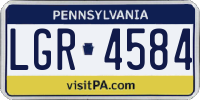 PA license plate LGR4584