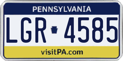 PA license plate LGR4585