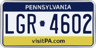 PA license plate LGR4602