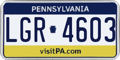 PA license plate LGR4603