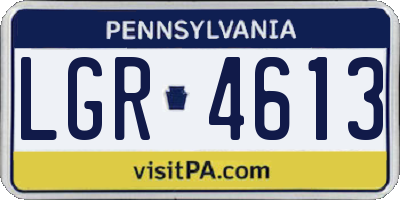 PA license plate LGR4613