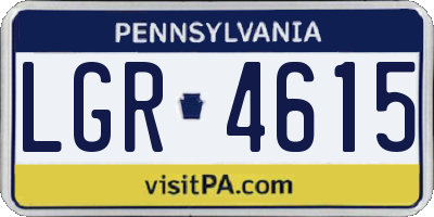 PA license plate LGR4615