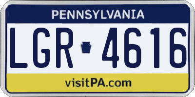 PA license plate LGR4616