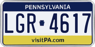 PA license plate LGR4617