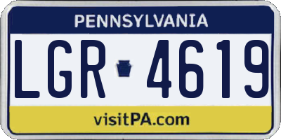 PA license plate LGR4619